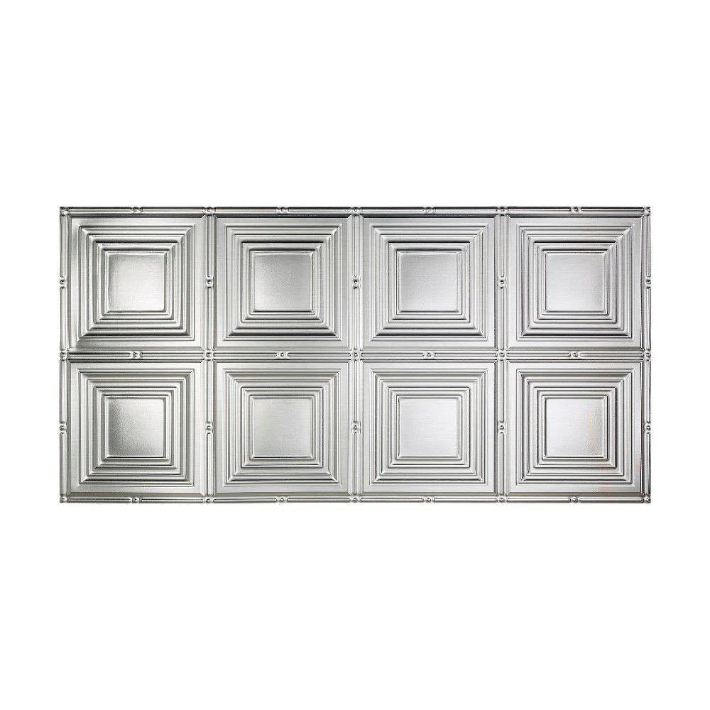Brushed Aluminum Glue Up Ceiling Tile 5 Pack U588
