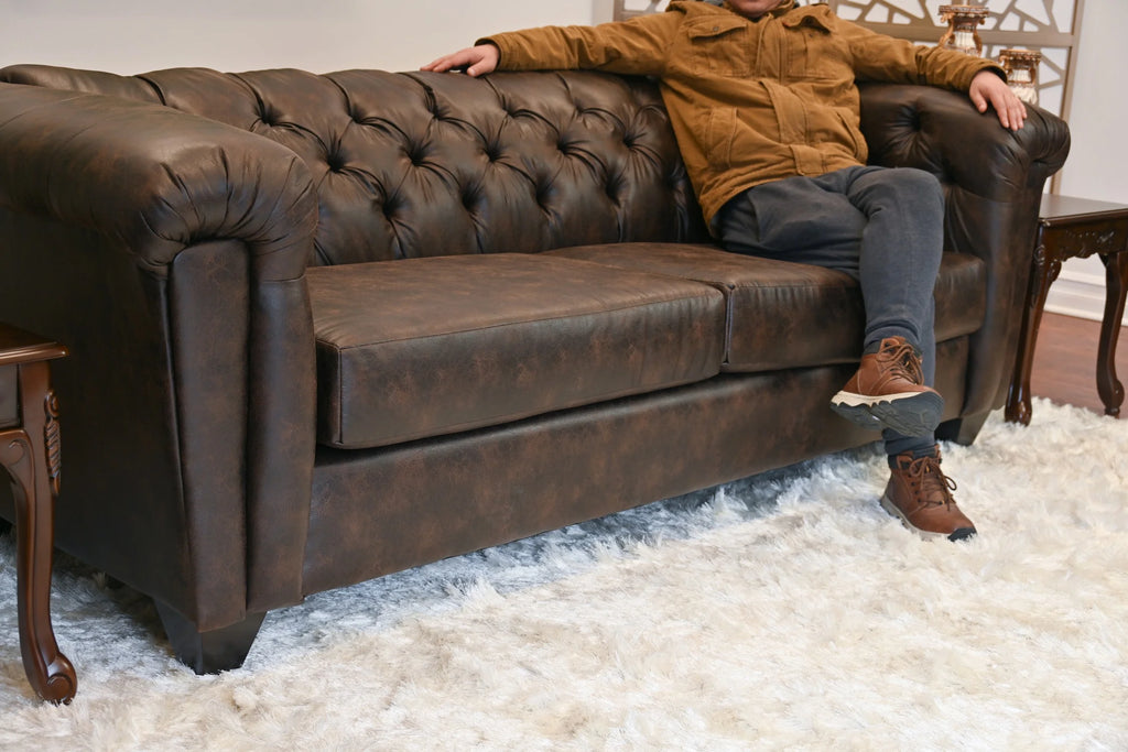 Faux Leather Chesterfield Sofa M2795