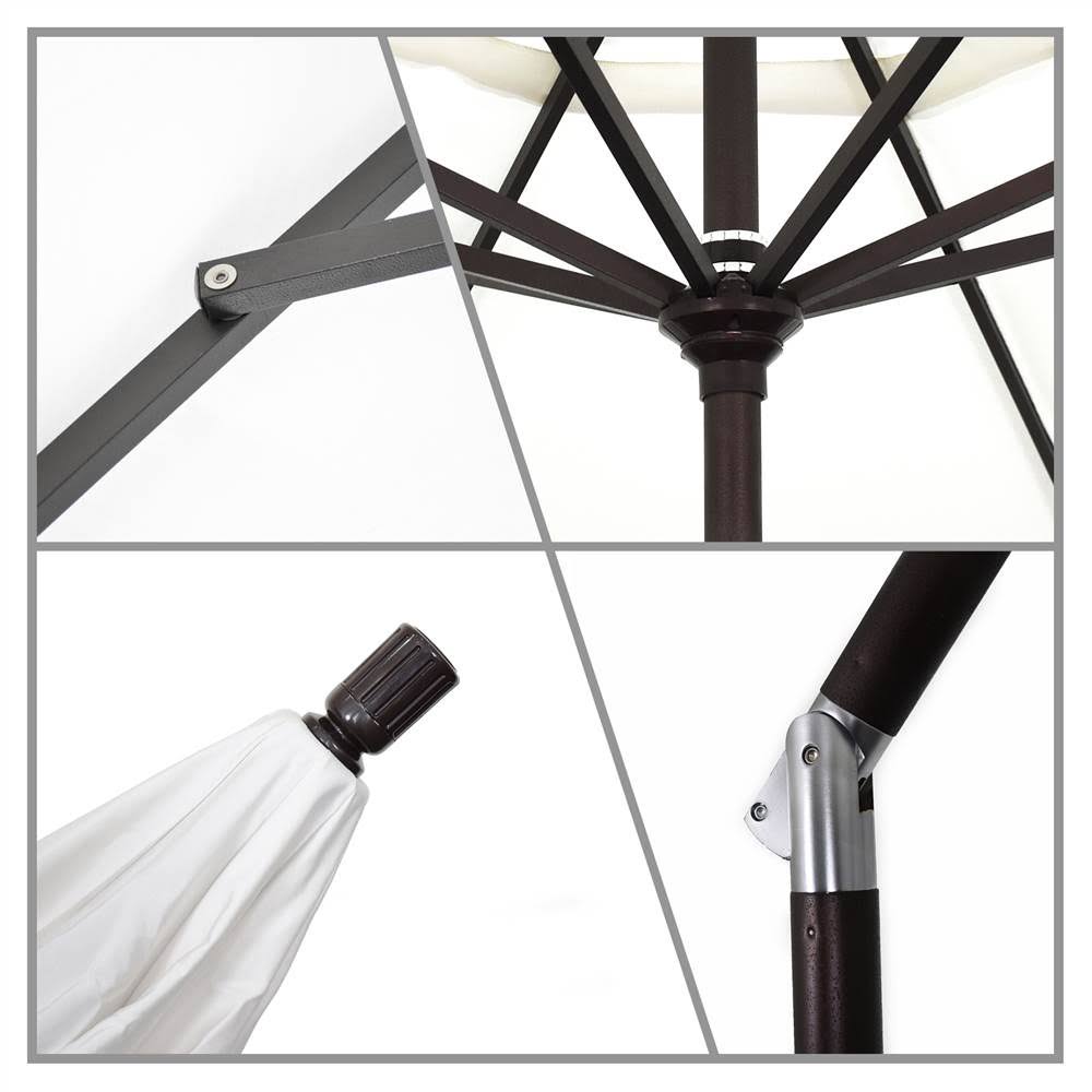 9 ft. Matted White Aluminum Market Patio Umbrella D6483