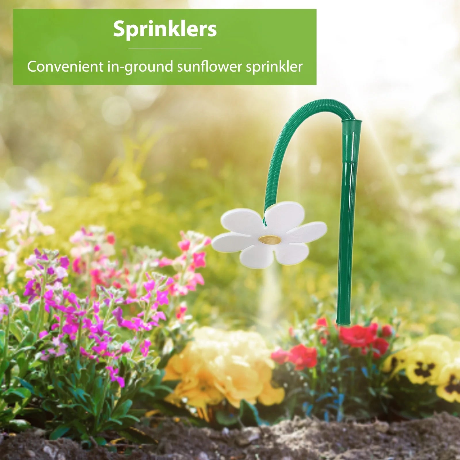 White Flower Shaped Dancing Sprinklers Lawn Watering with 2pcs Adapter A1310