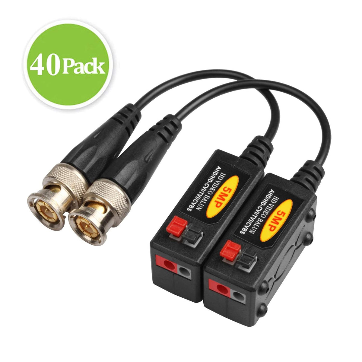 20 Pairs Passive HD BNC Video Balun Transceiver Transmitter AHD/TVI/CVI/CVBS Cable Connectors for CCTV Security Cameras R8729