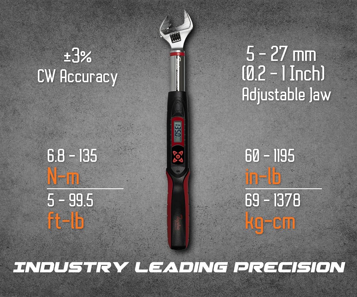 Adjustable Digital Torque Wrench 5-99.5 ft-lbs (6.8-135 N-m) H294