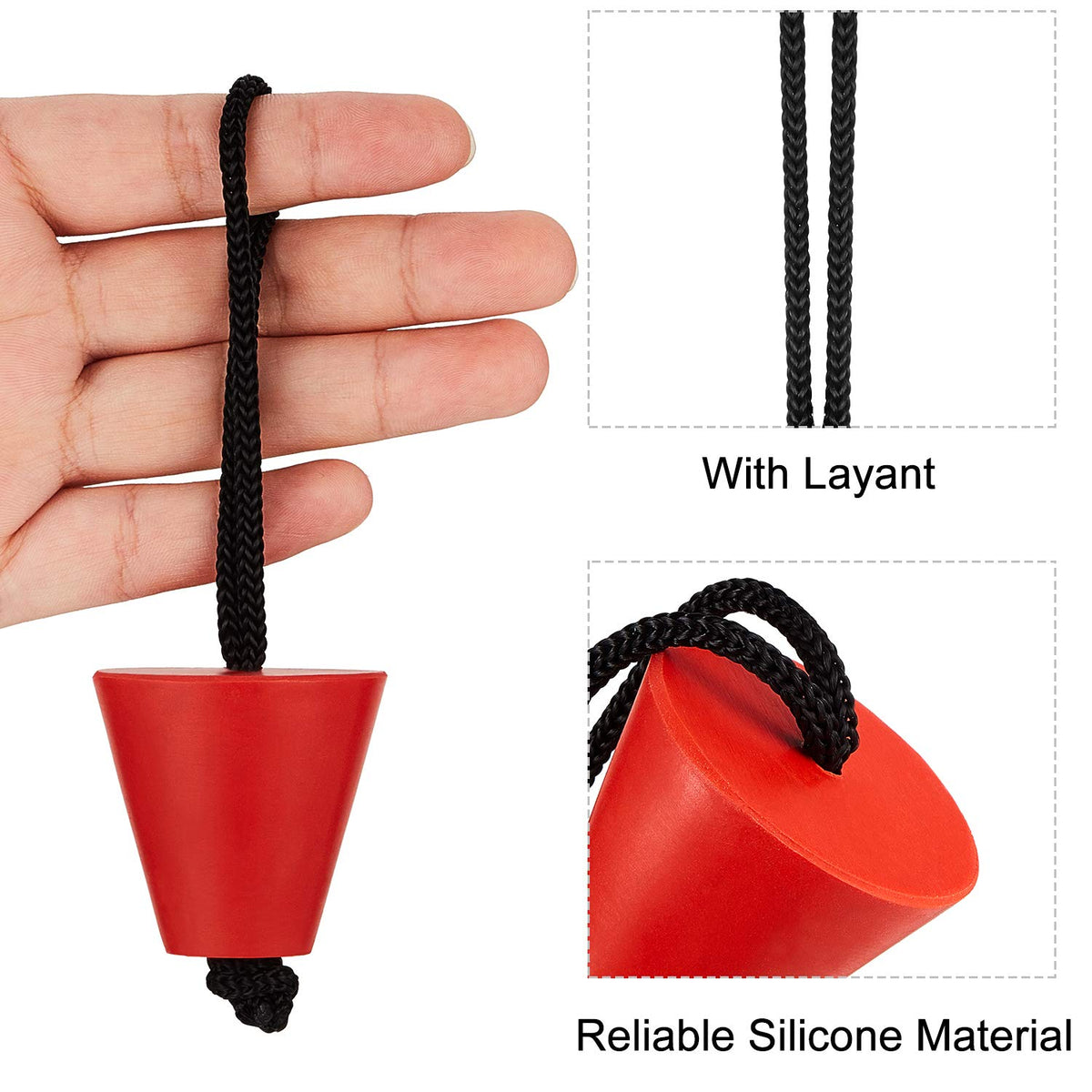 8 Pieces Silicone Kayak Scupper Plug Kit with Lanyard S507680