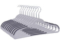 50 Pack Non-Velvet Plastic Heavy Duty Coat Hanger Set with Gray Swivel Hooks F747
