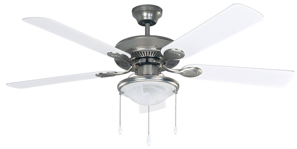 52 inch 5 Blade Ceiling Fan in Brushed Pewter with Alabaster Glass A16476