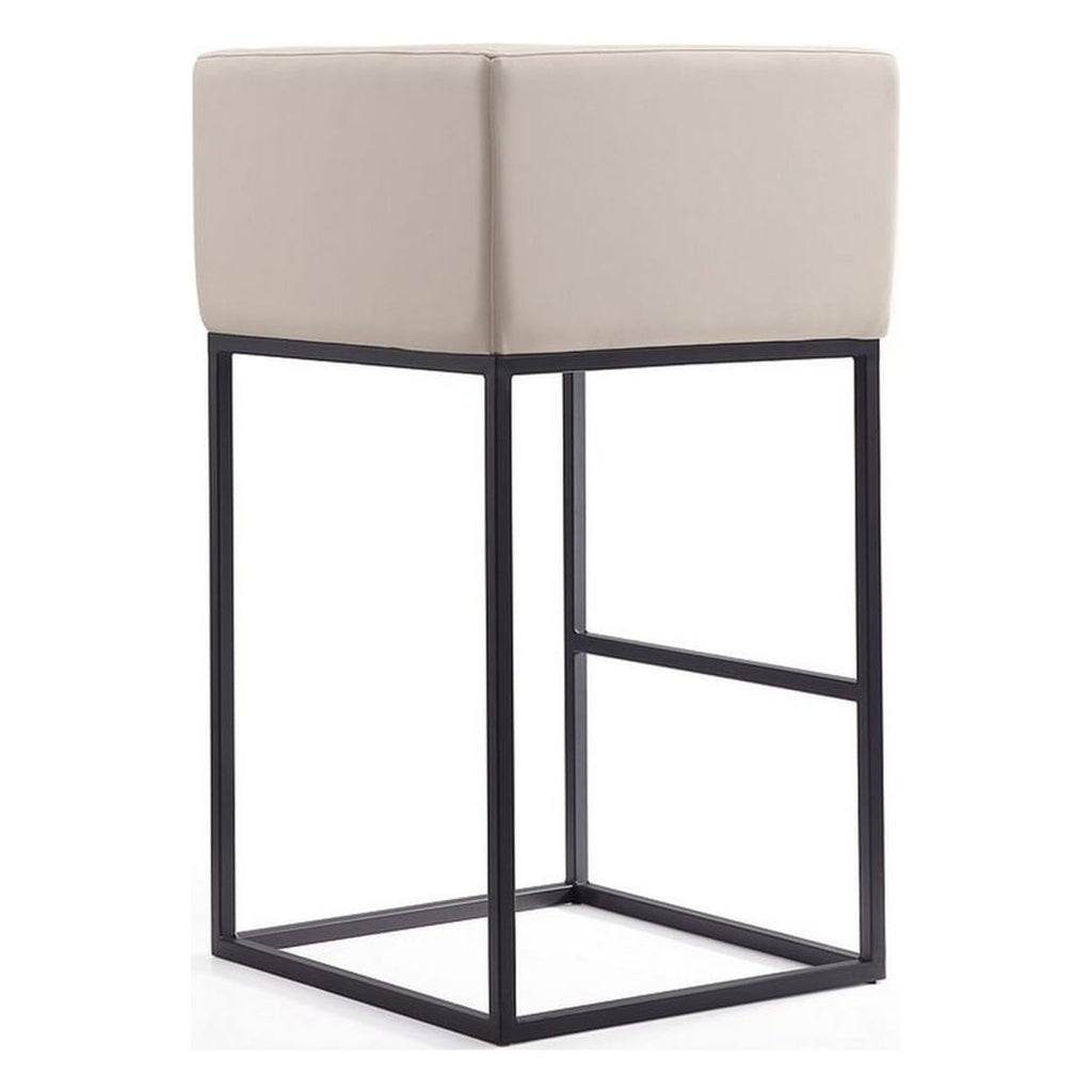 Cream and Black Metal Barstool Set of 2 A3458