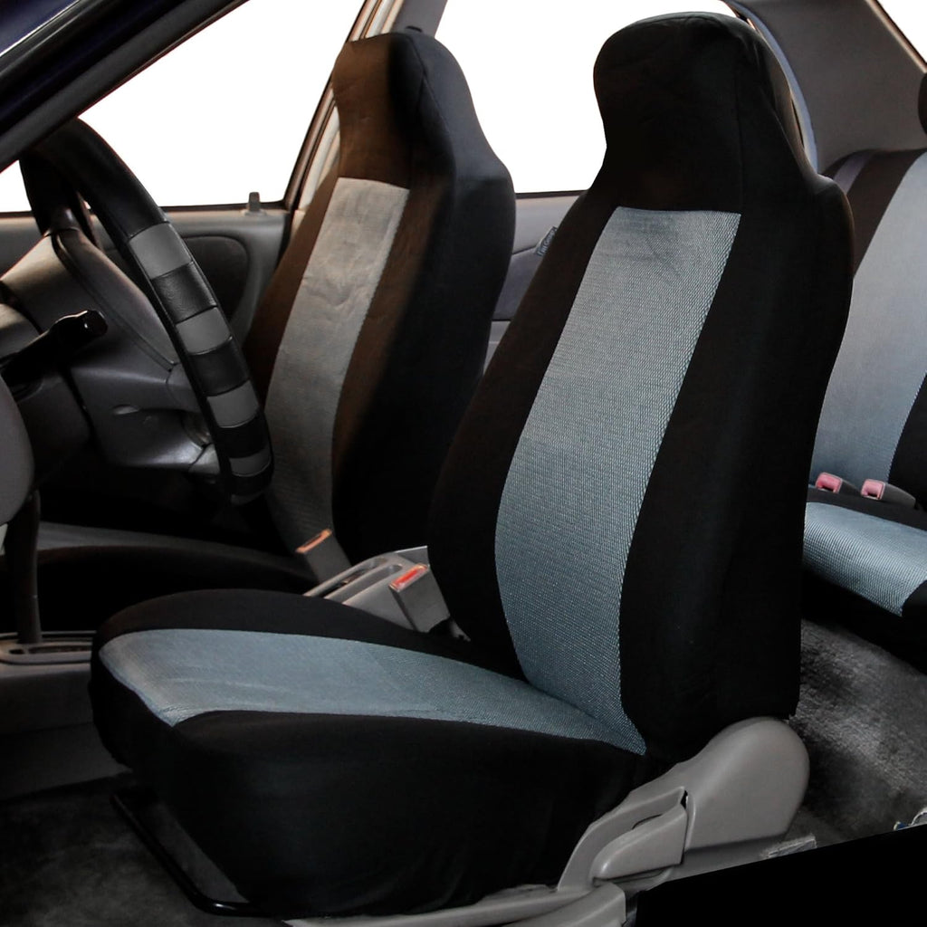 Beige Cloth Bench Car Seat Covers Rear Set N63547