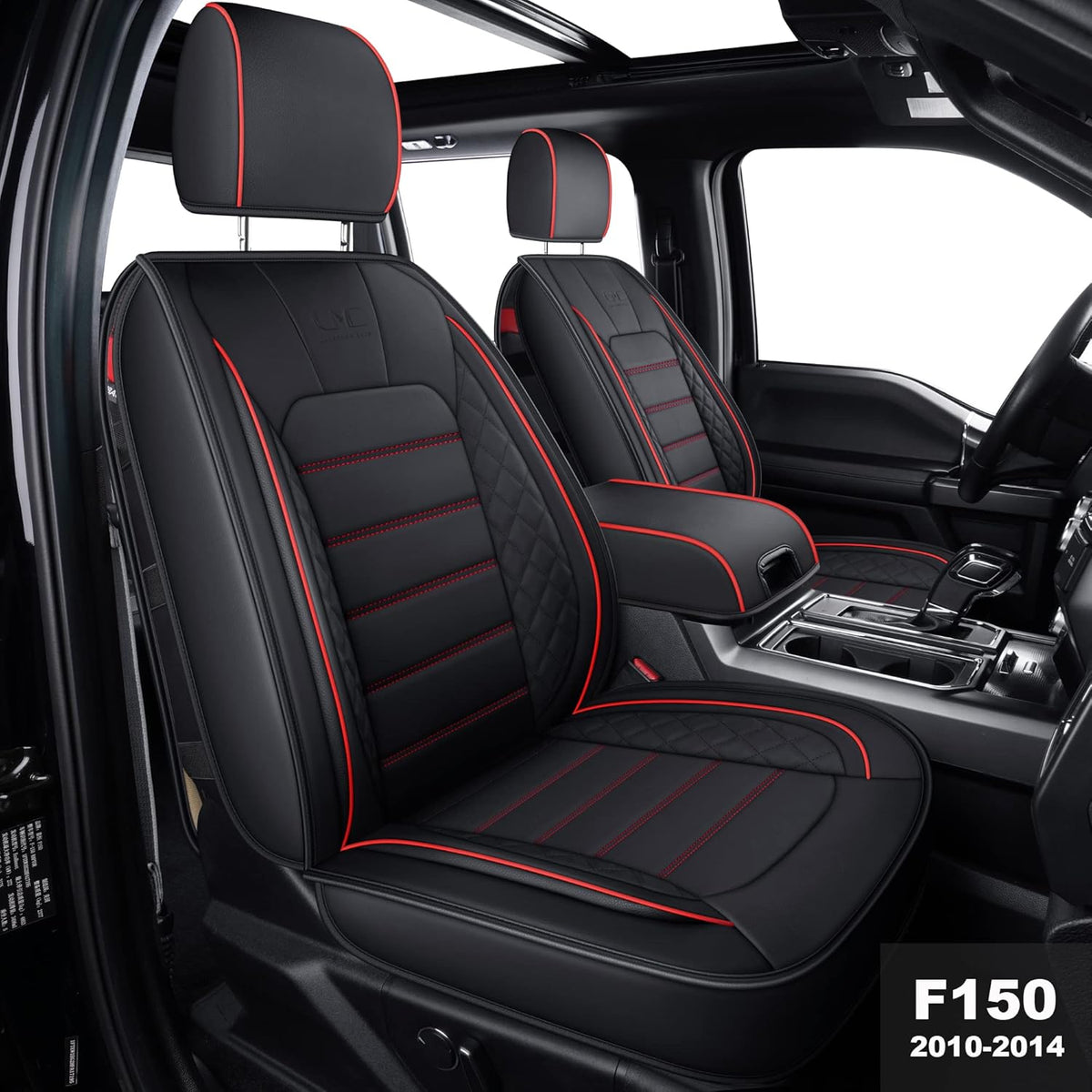 Black & Blue Waterproof Faux Leather Seat Covers F59677