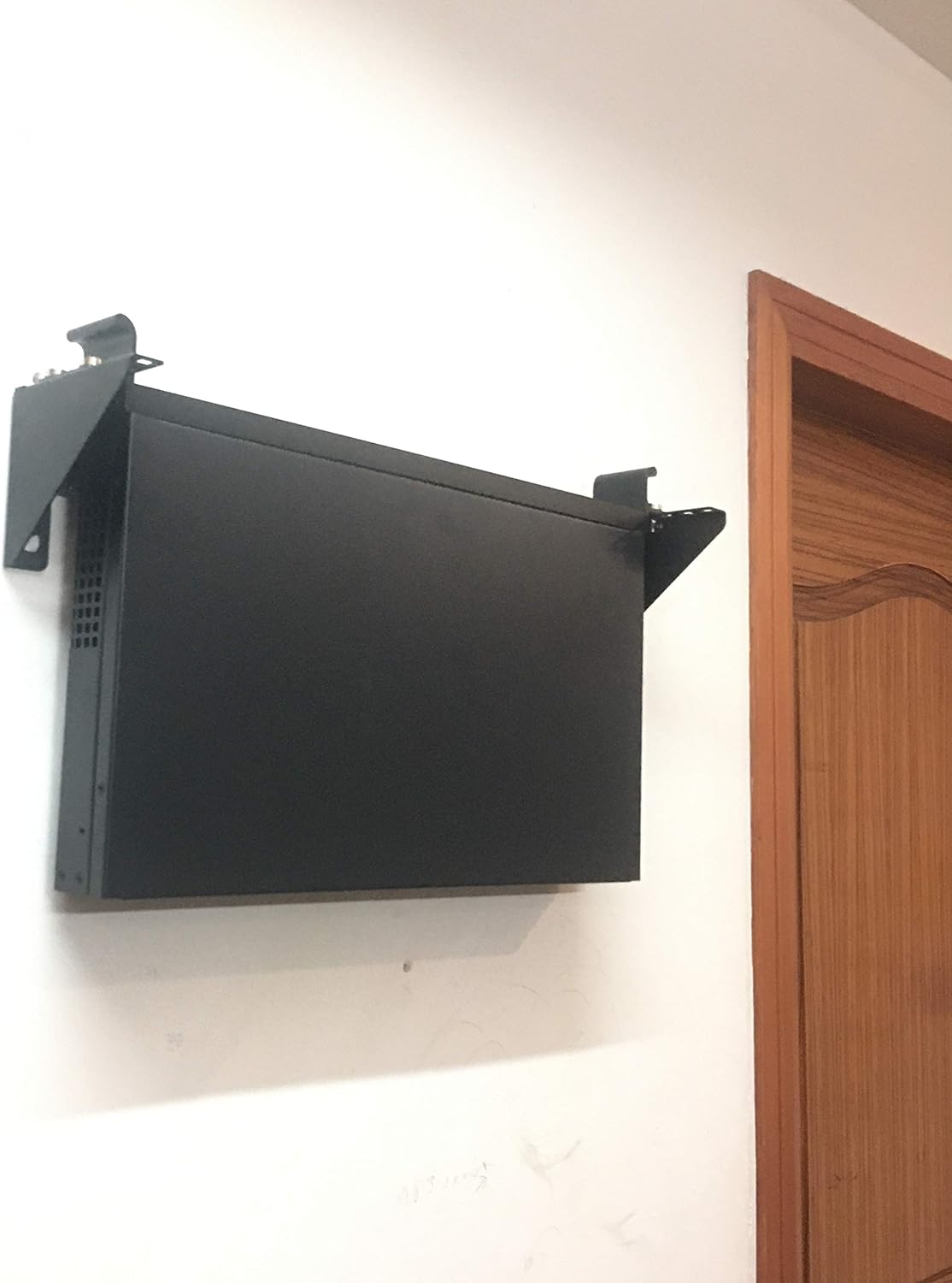 2 Pack 1U Foldable 19 Inches Cold Rolled Steel Vertical Wall Mount Rack Including Hardware A846