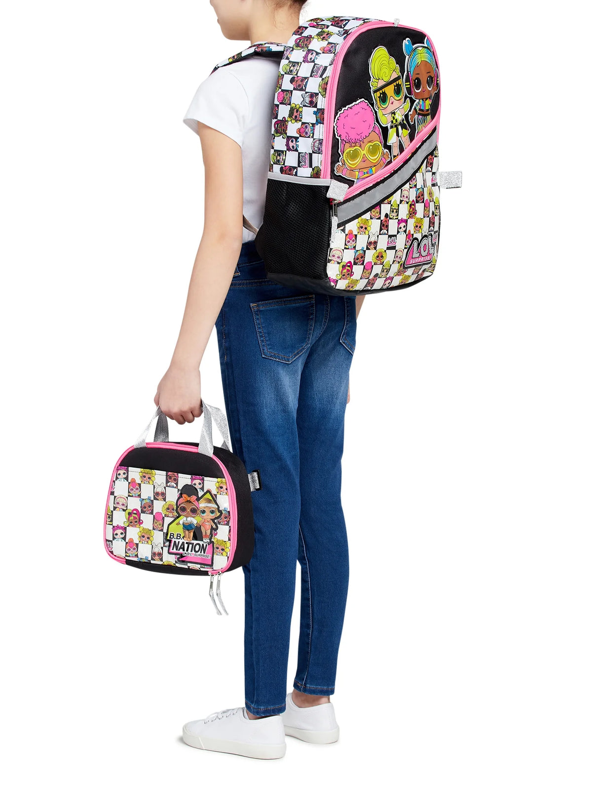 Pink Checker Print 4-Piece Set X246684