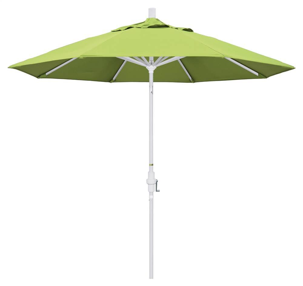 9 ft. Matted White Aluminum Market Patio Umbrella D6483