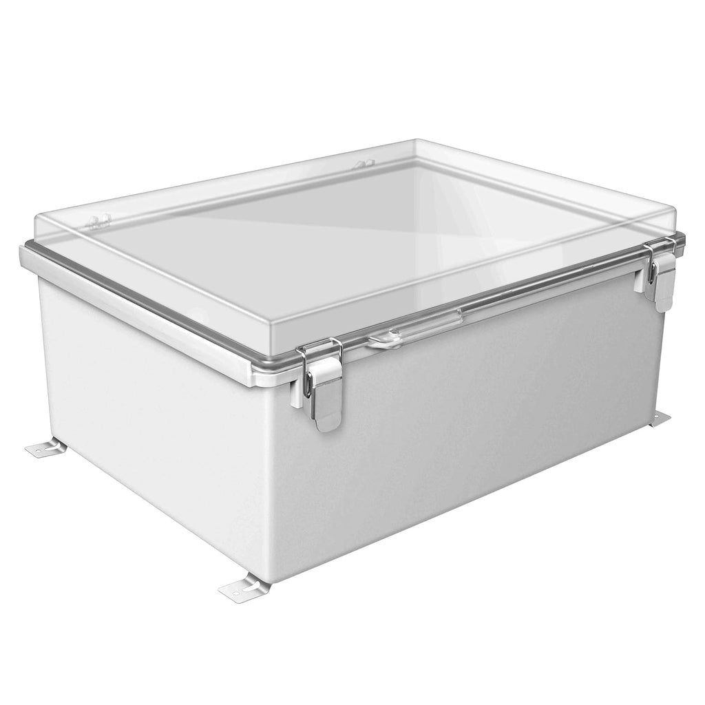 IP67 Waterproof Plastic Junction Box with Hinged Cover and Mounting Plate P375303