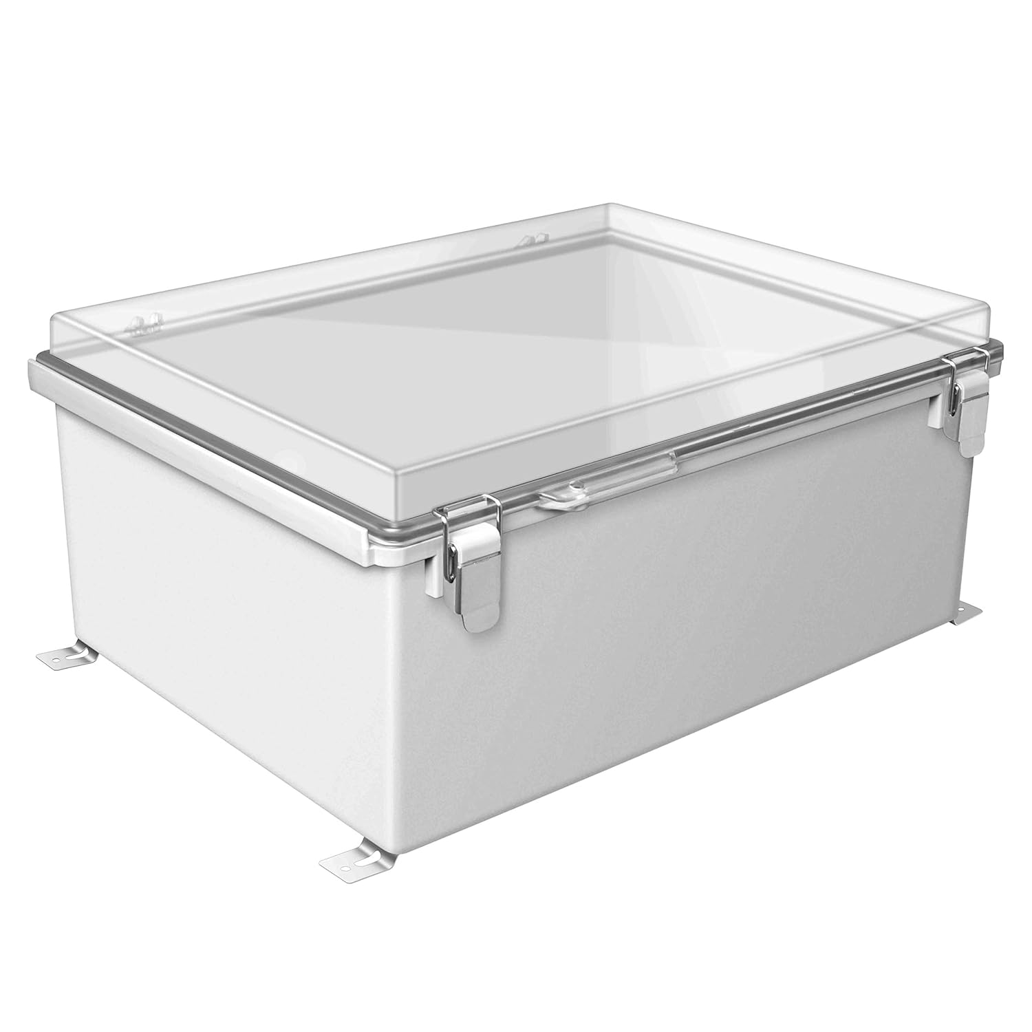 IP67 Waterproof Plastic Junction Box with Hinged Cover and Mounting Plate P375303