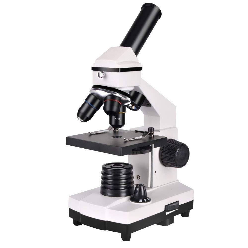 Student Microscope 40X-1000X Optical Glass Lens All-Metal LED Biological Compound Monocular Microscope O197