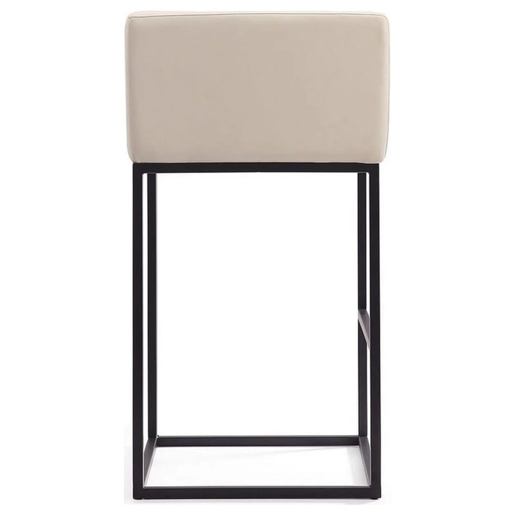 Cream and Black Metal Barstool Set of 2 A3458