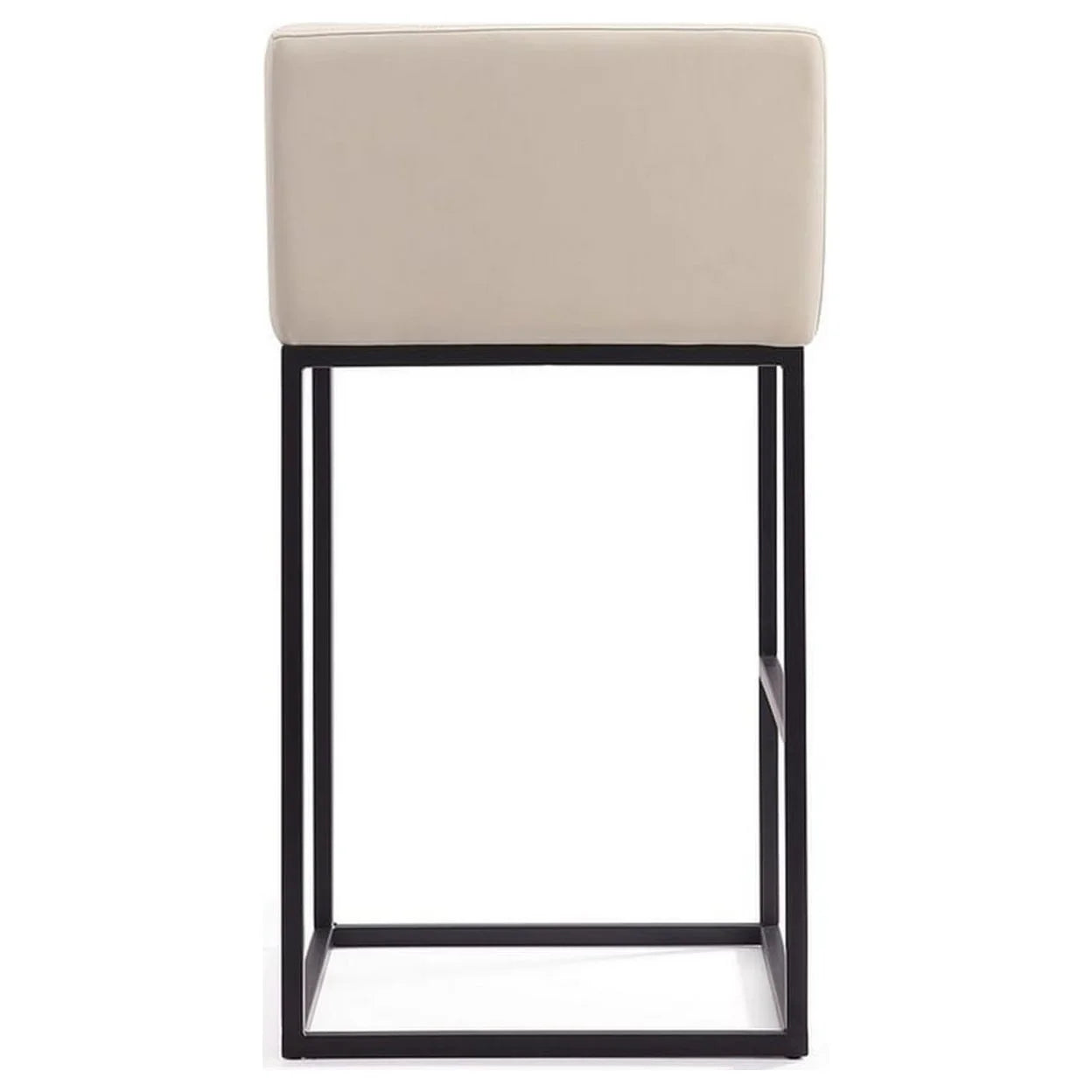 Cream and Black Metal Barstool Set of 2 A3458