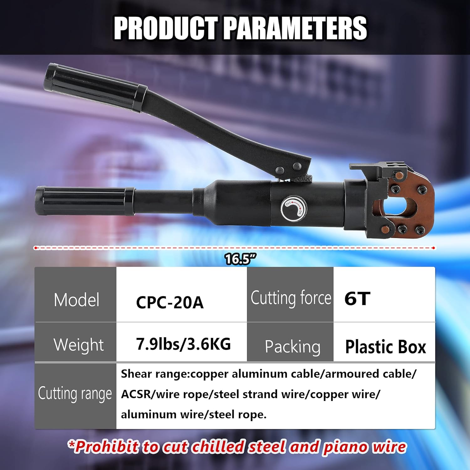 Hydraulic Cable Cutter φ25/32” 60KN Steel Wire Cutter H78168
