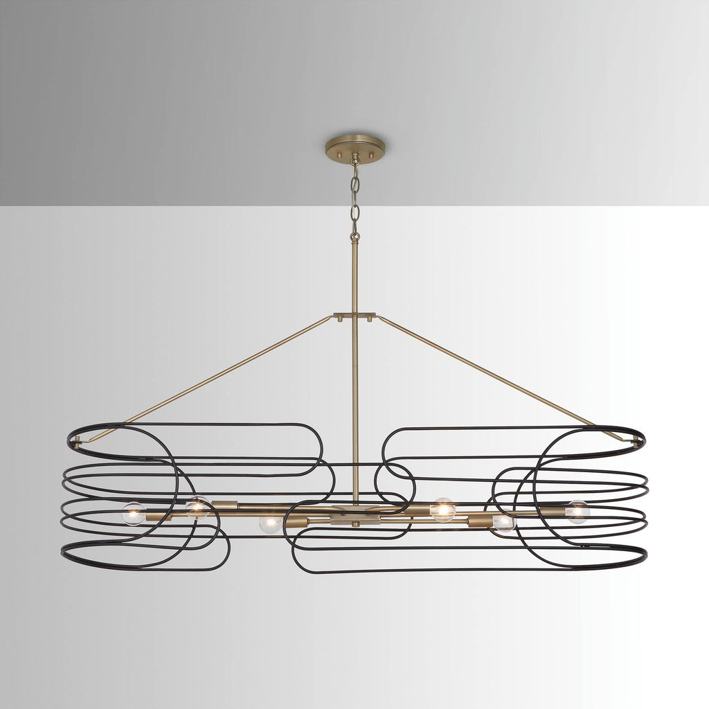 6 Light Island Aged Brass/Black D72303