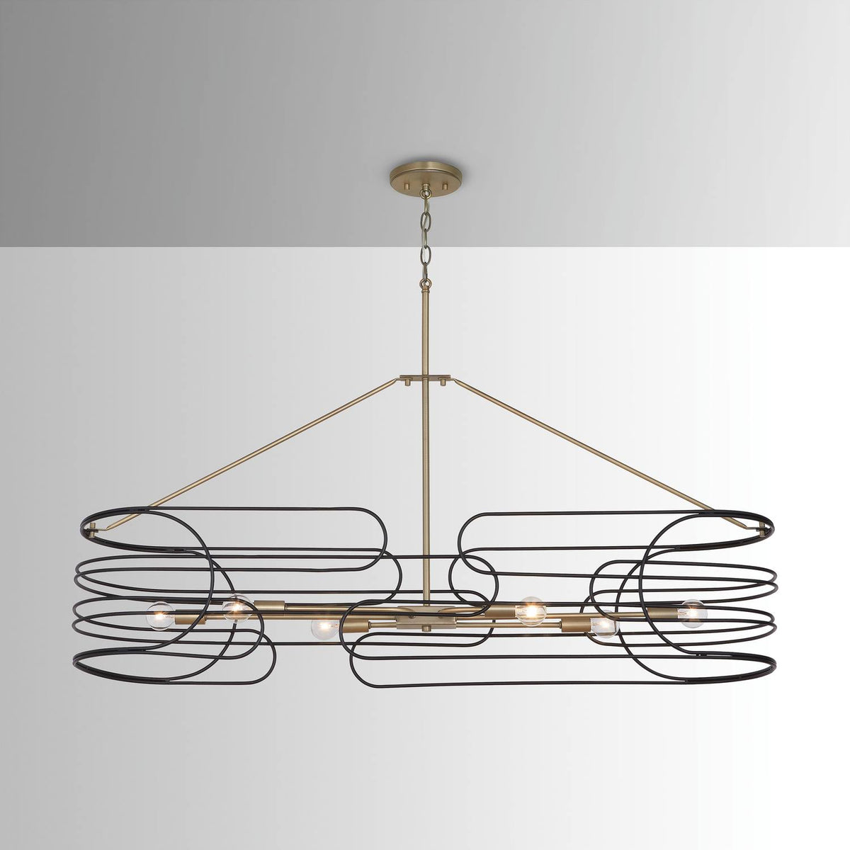 6 Light Island Aged Brass/Black D72303