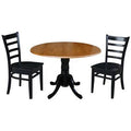 Cherry Black Rubberwood Solid Wood Dining Set U3917