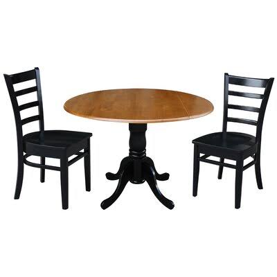 Cherry Black Rubberwood Solid Wood Dining Set U3917