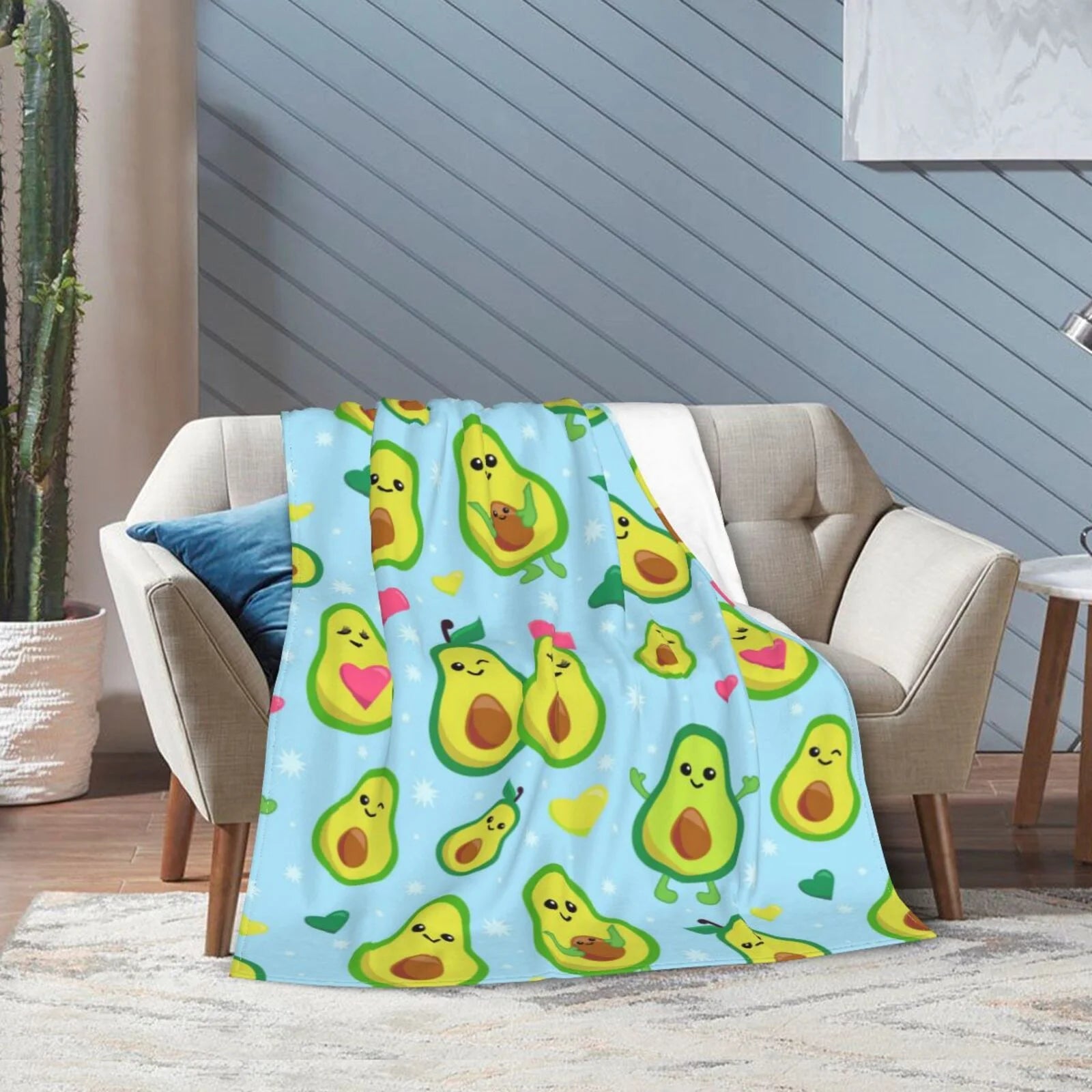 Fleece Plush Cartoon Avocado Flannel Blanket (40"X30") C17504