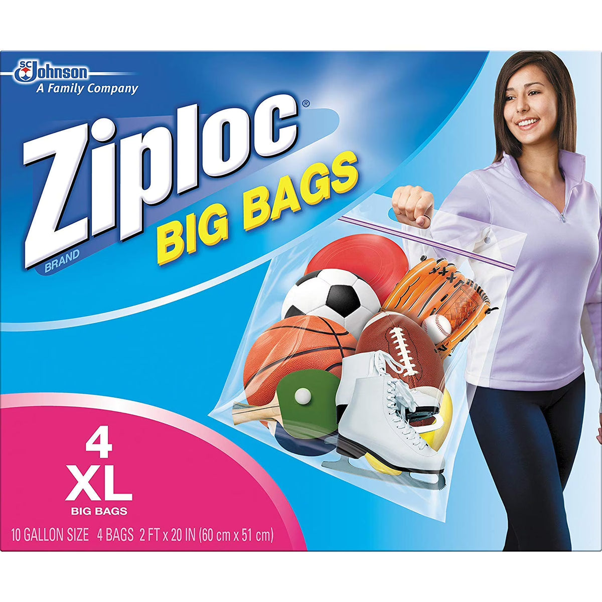 X-Large Double Zipper Big Bag, 4-Count (Pack Of 2) S645470
