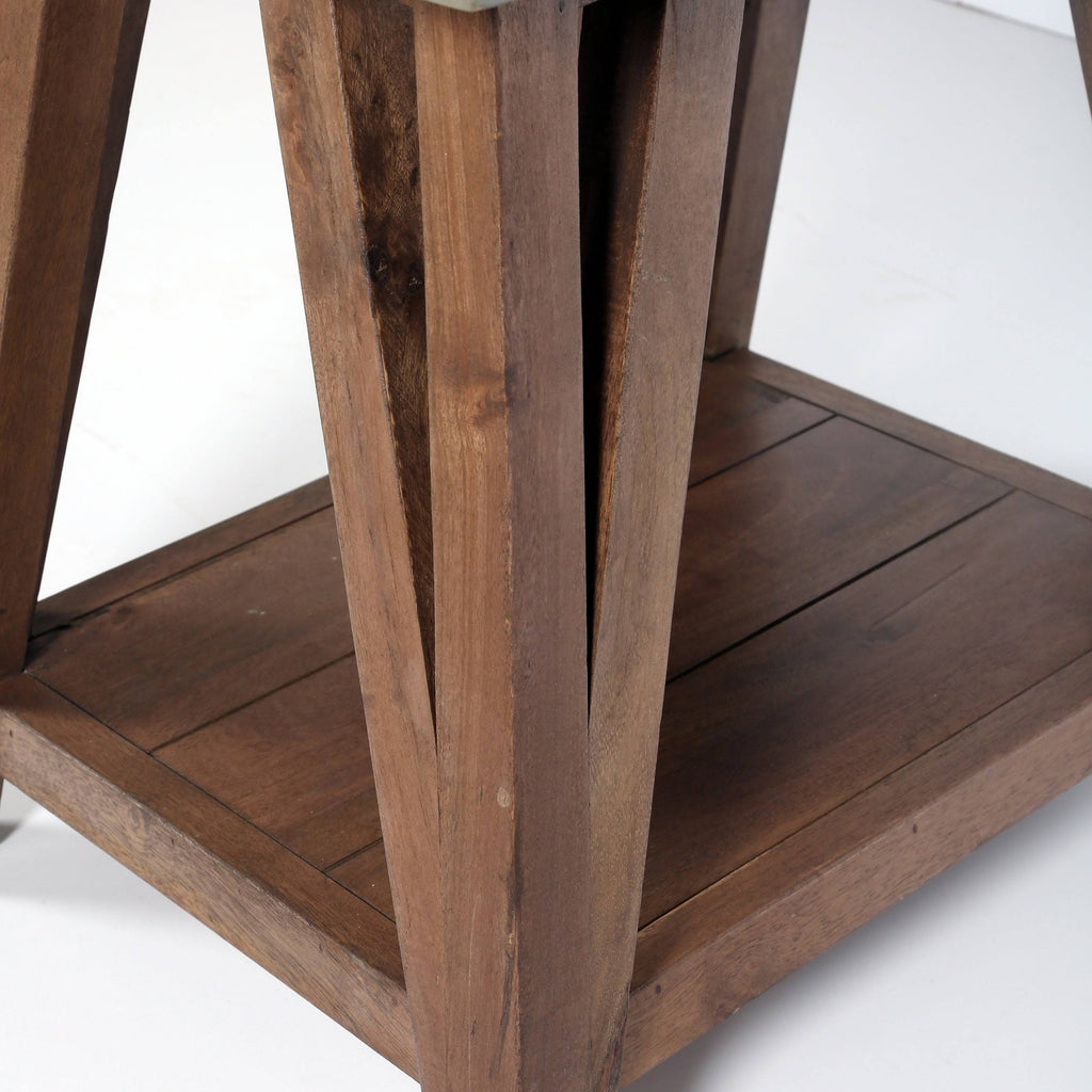Concrete Coated-Top Wood End Table R9483
