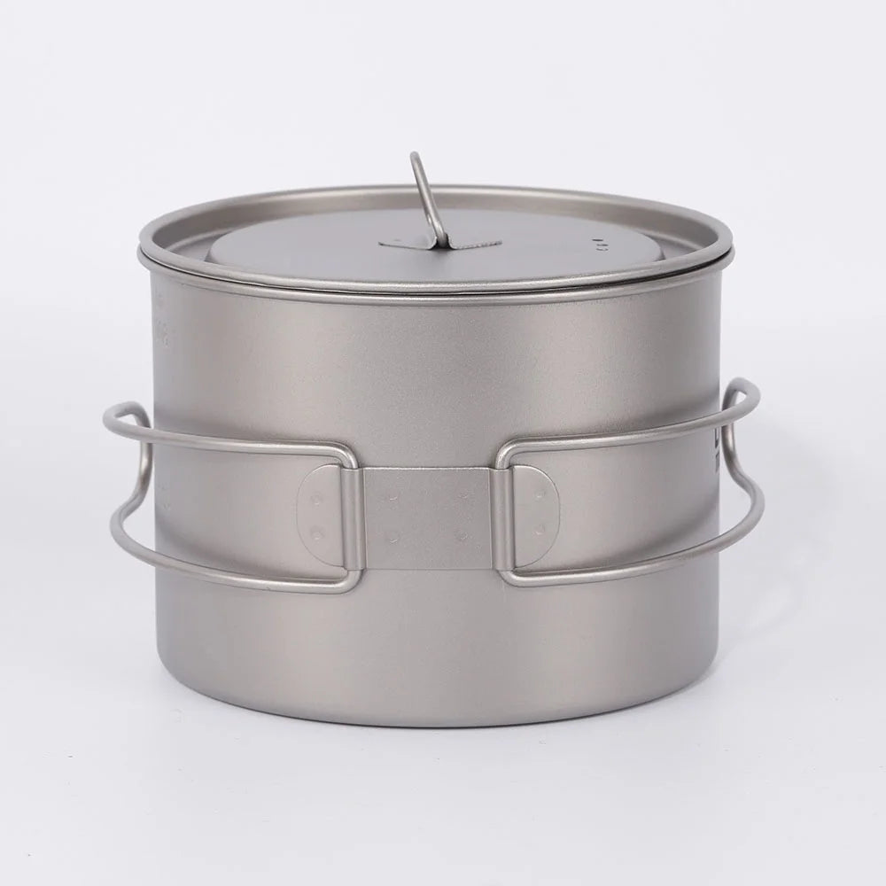 900ml Titanium Cup Pot with Lid and Foldable Handle U913