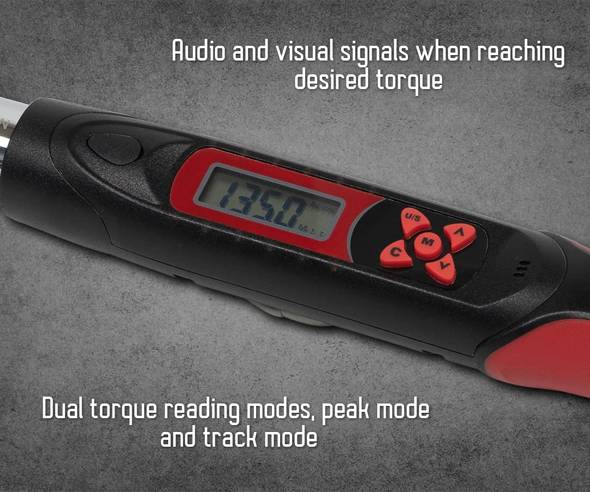 Adjustable Digital Torque Wrench 5-99.5 ft-lbs (6.8-135 N-m) H294