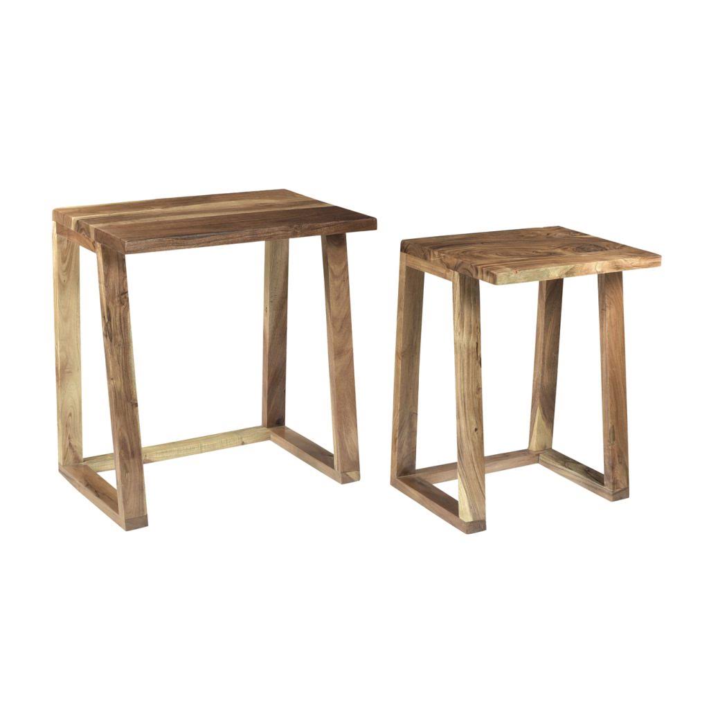 Set of 2 Brown Rectangular Side Tables M8948