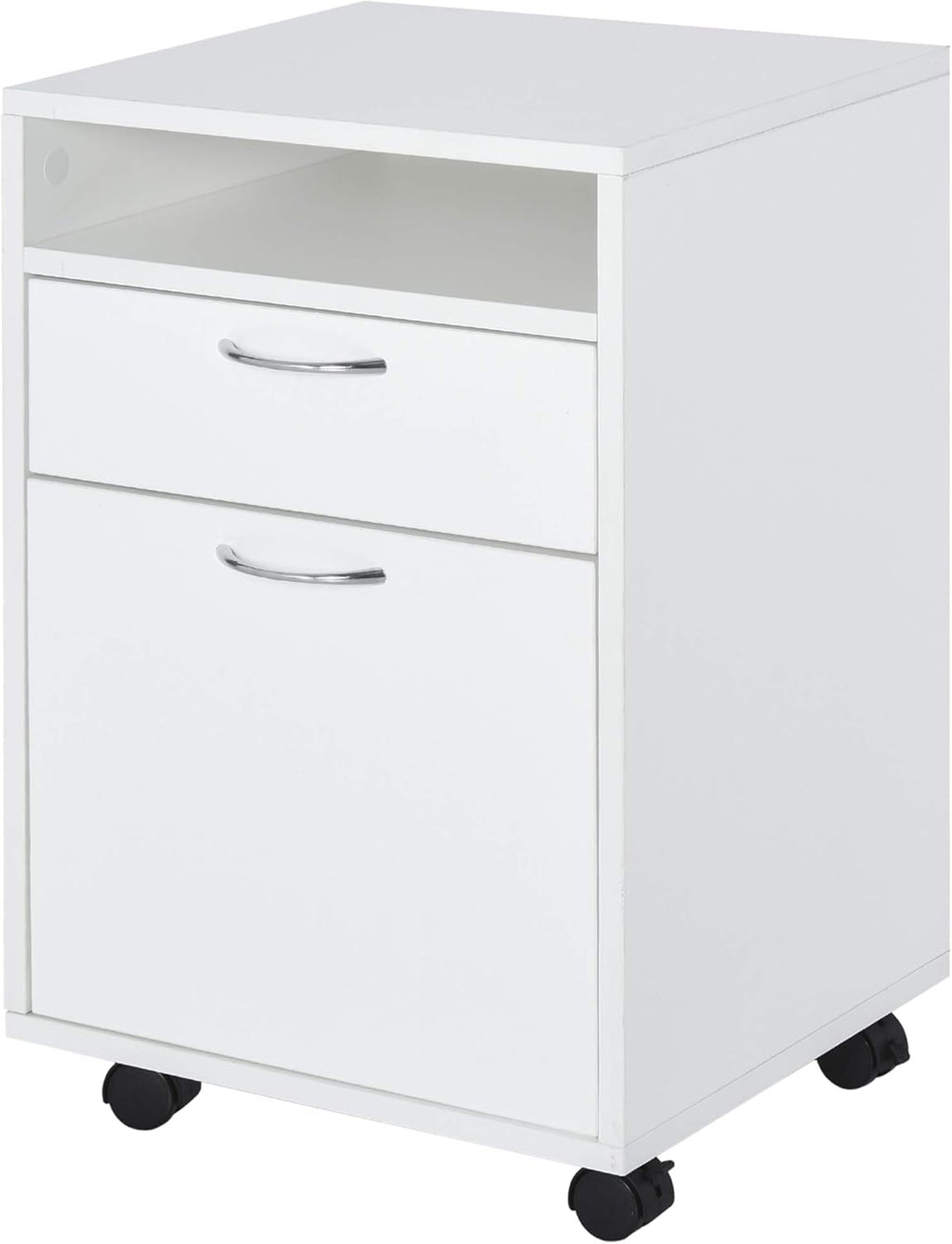 Brown Mobile File Cabinet with Lockable Drawer, Pack of 2 L7893