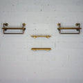 Bronze Metals and Brown Wood 4-Piece Wall Shelf Bundle J284