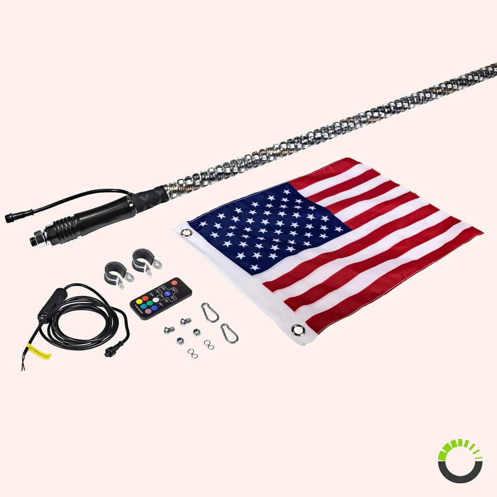 3ft Spiral LED Whip Light Antenna for UTV ATV P234