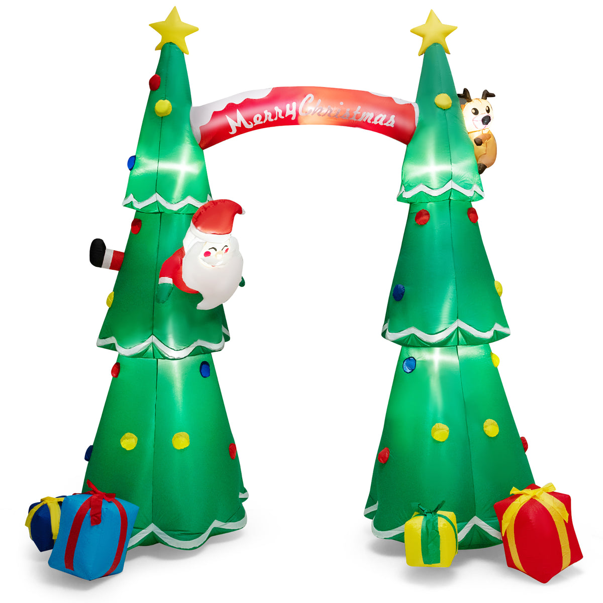 10FT Tall Christmas Inflatable Arch with Air Blower & LEDs E844677