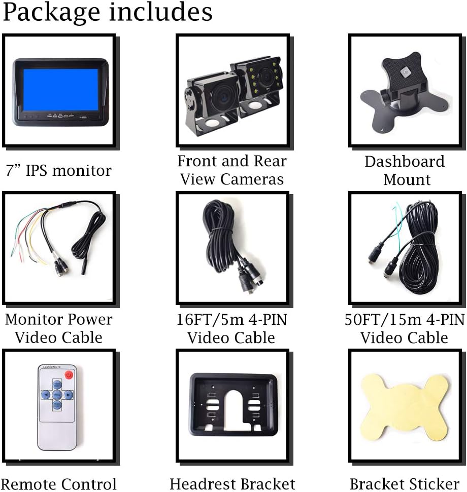7 inch IPS Monitor Car Backup System with Dual Recording Camera Y27221