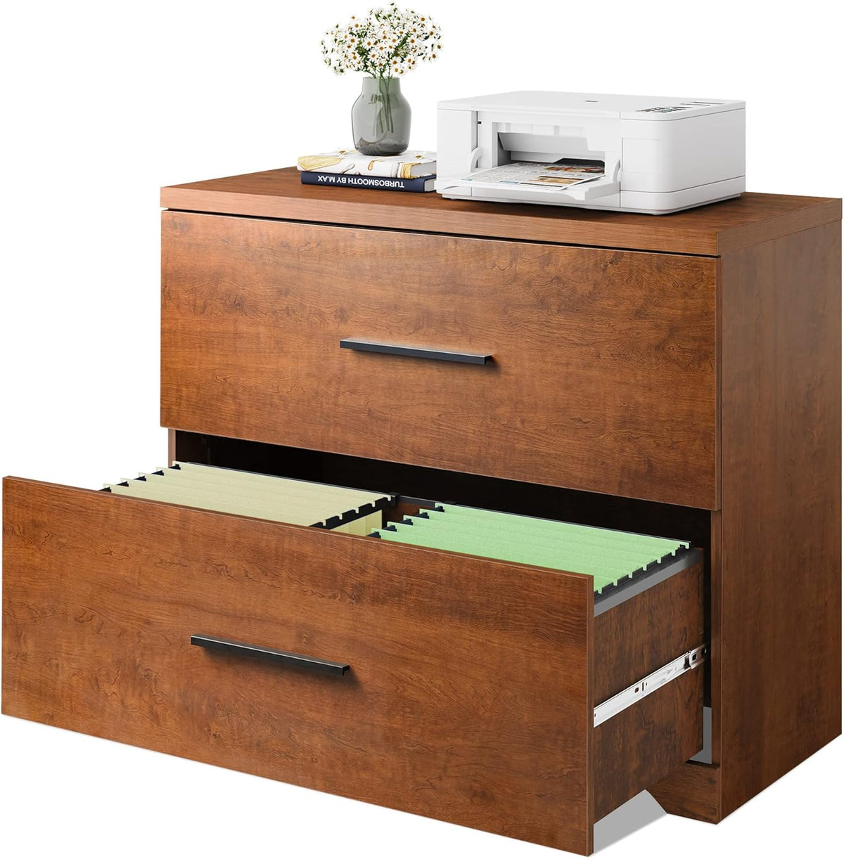 Gray Oak 2 Drawer Wood Lateral File Cabinet S50166