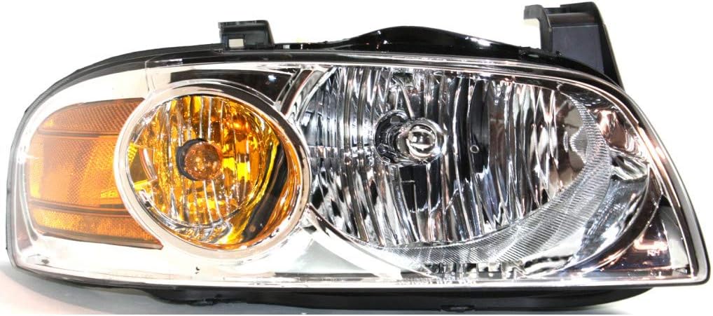 Headlight Assembly Passenger Side Chrome with Bulbs E6777