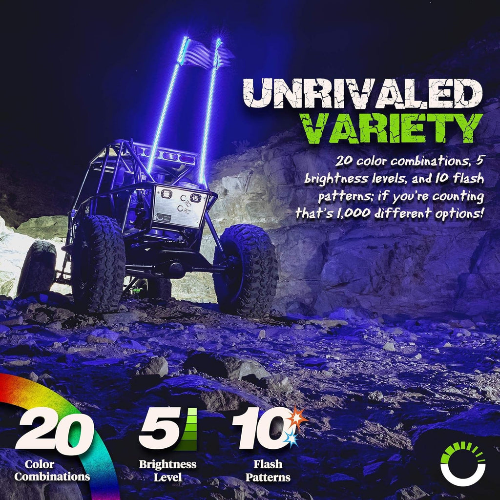 3ft Spiral LED Whip Light Antenna for UTV ATV P234