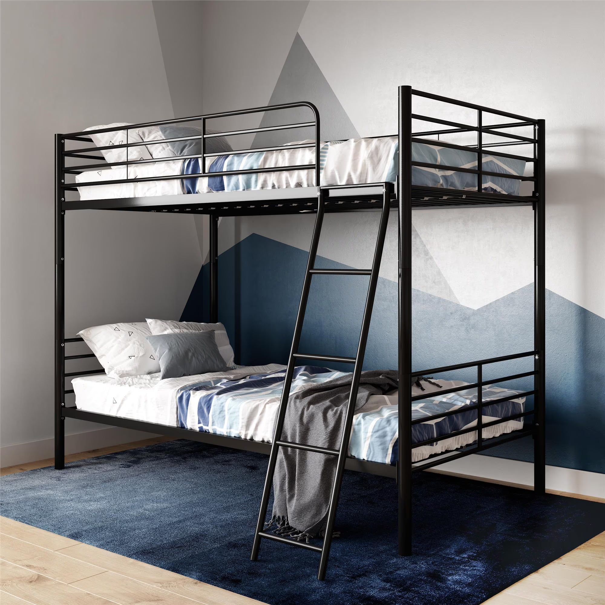 Black Twin over Twin Metal Bunk Bed K161976