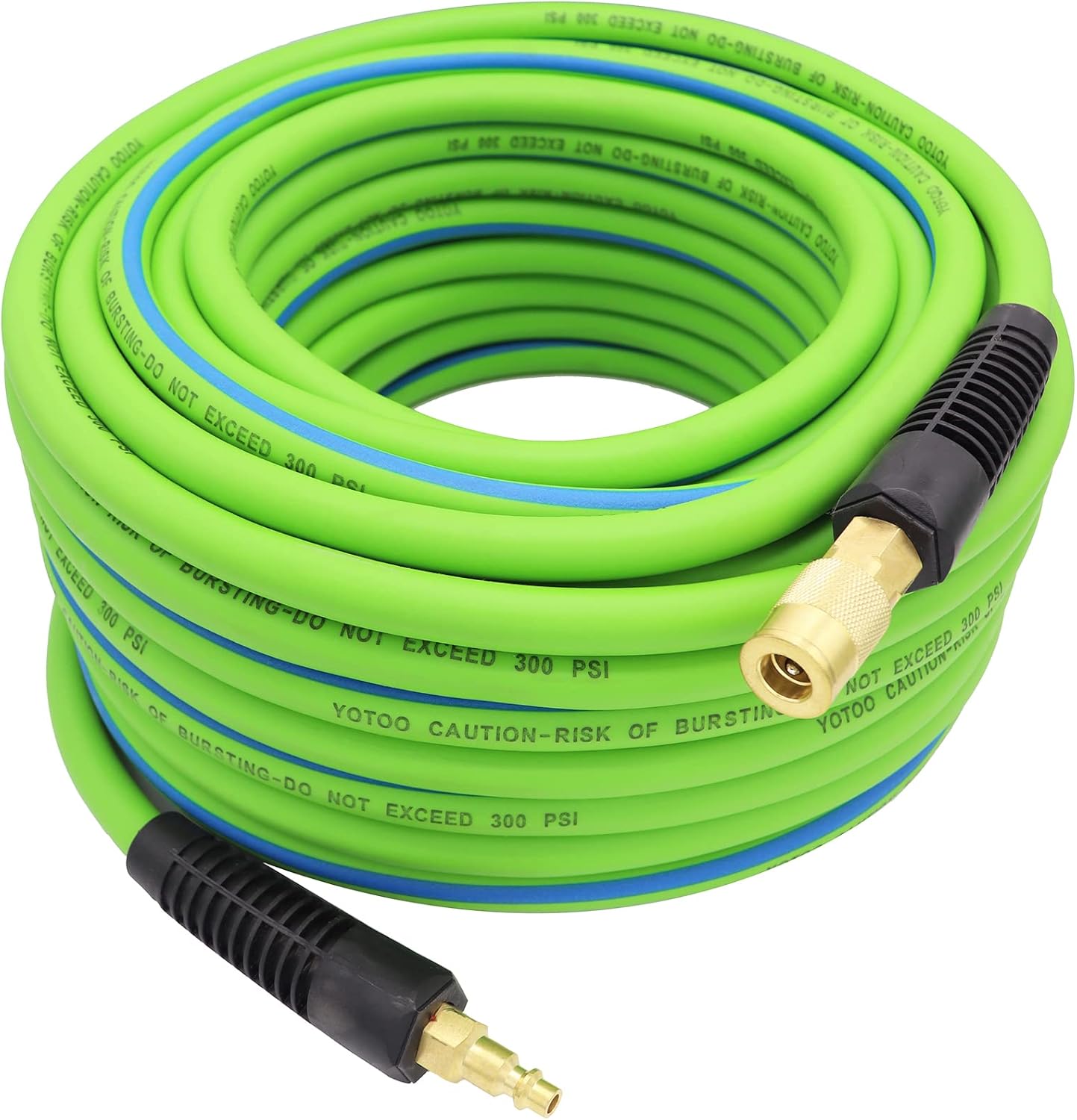Hybrid Air Hose 3/8-Inch by 100-Feet 300 PSI with 1/4-Inch Industrial Air Fittings, Pack of 2 G7741