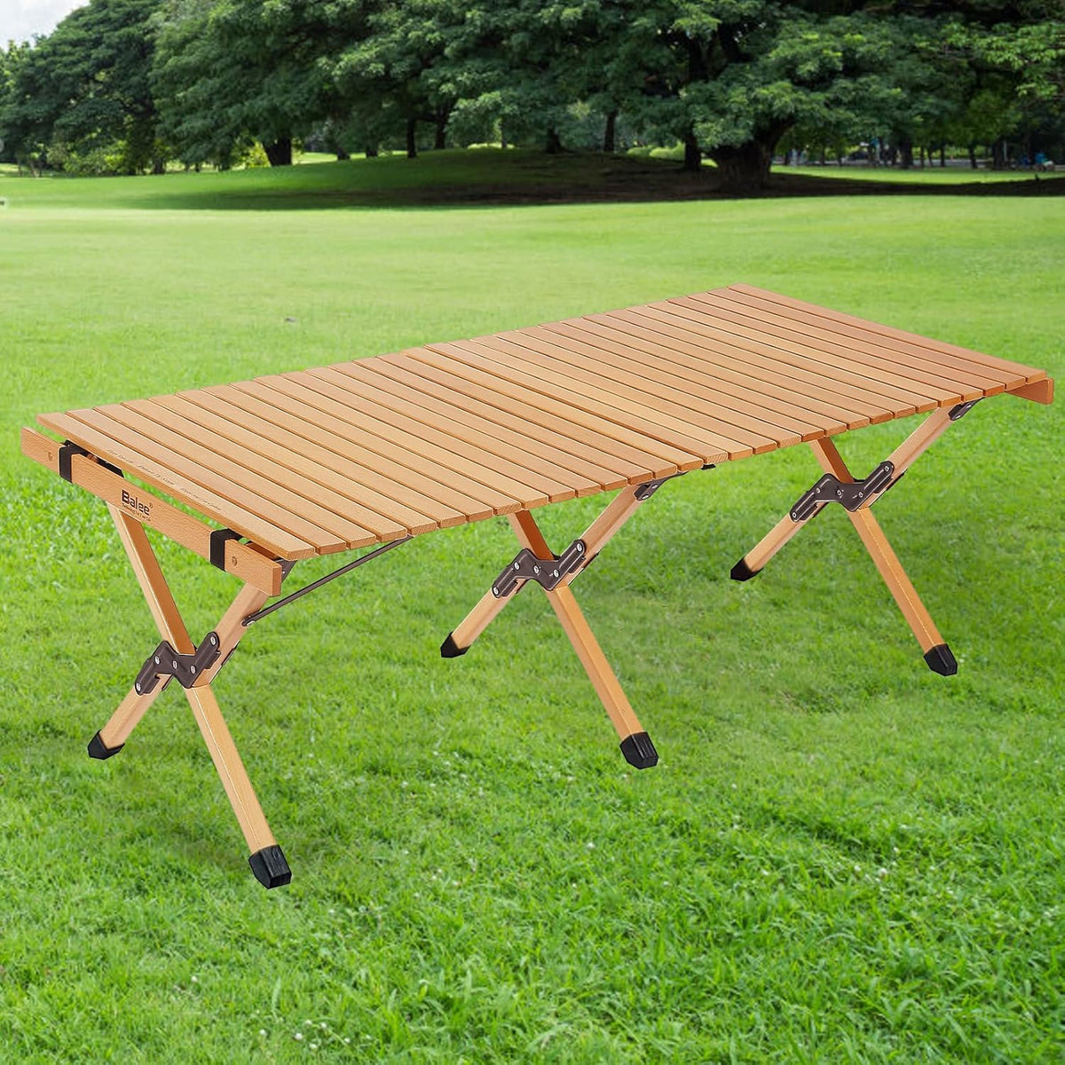4ft Low Folding Solid Wood Picnic Table with Carry Bag K943611