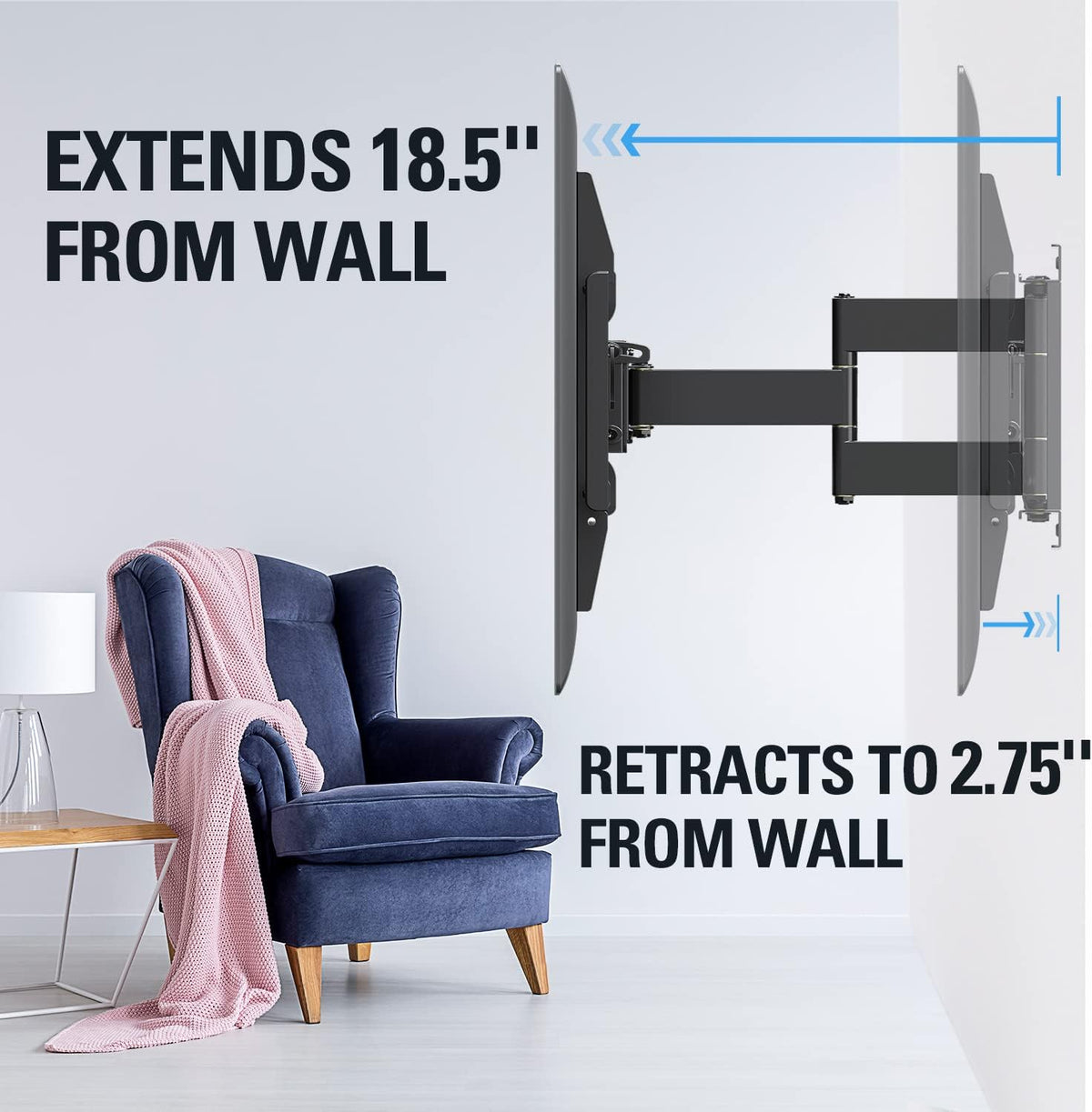 TV Wall Mount for 42-86 Inch TV, Full Motion with Articulating Arms, Max VESA 800x400mm M976
