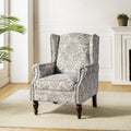 Beige Wingback Accent Chair with Spindle Legs B10286