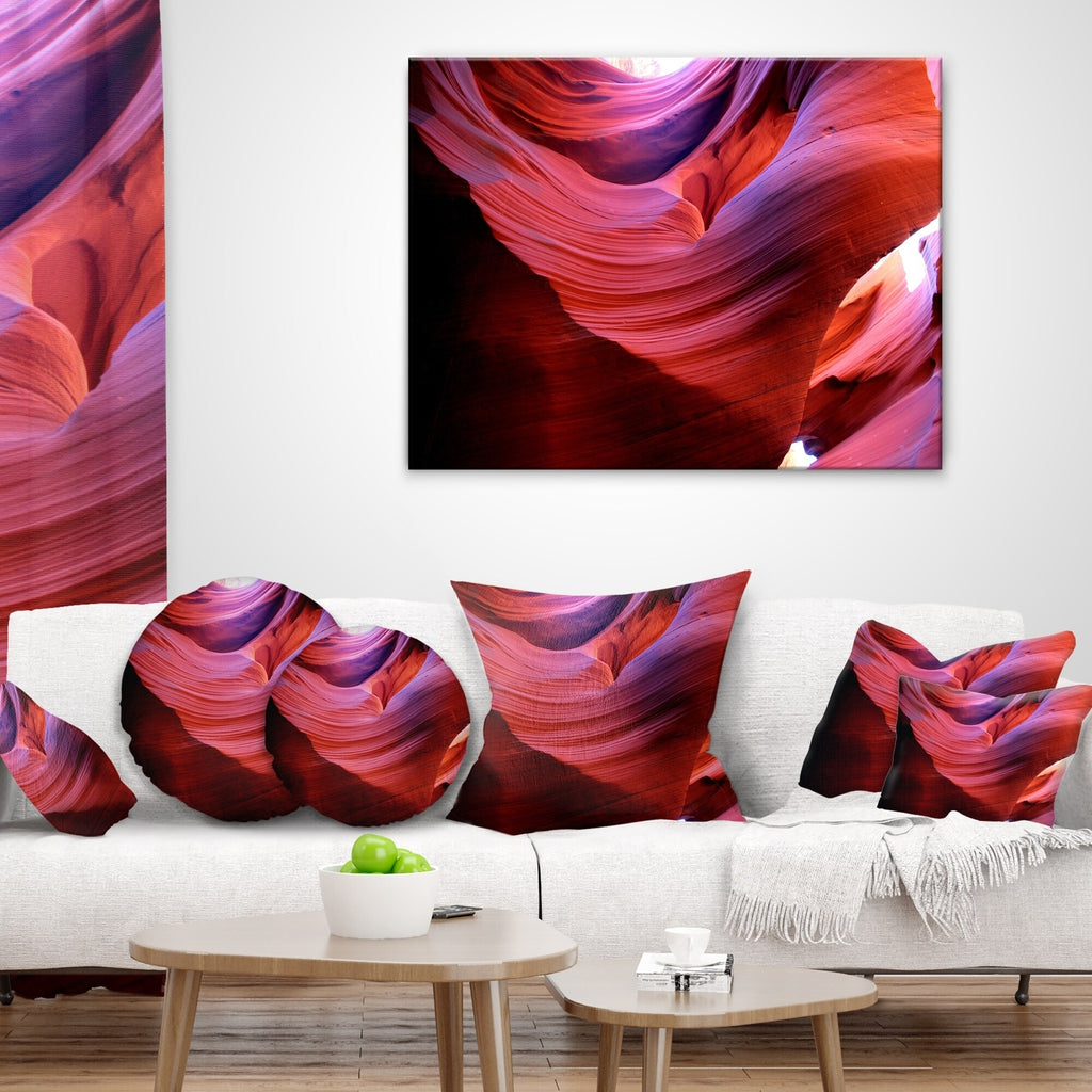 Antelope Canyon Light Rays Landscape Photography Throw Pillow 18 in. x 18 in. A82084