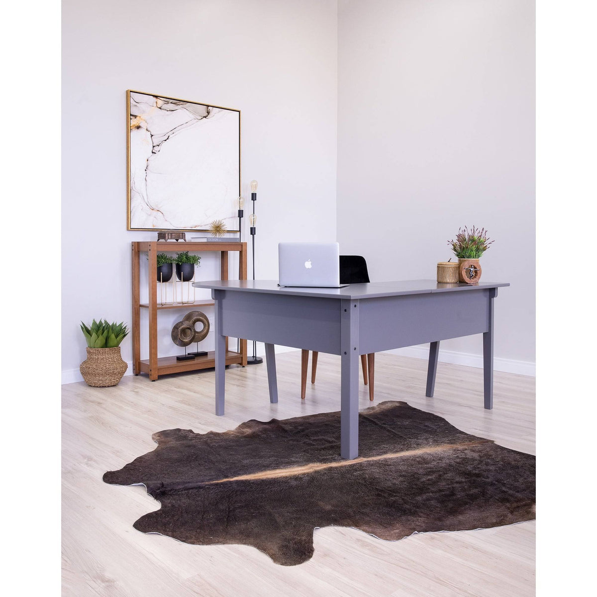 Grey L Shaped Corner Desk O8094