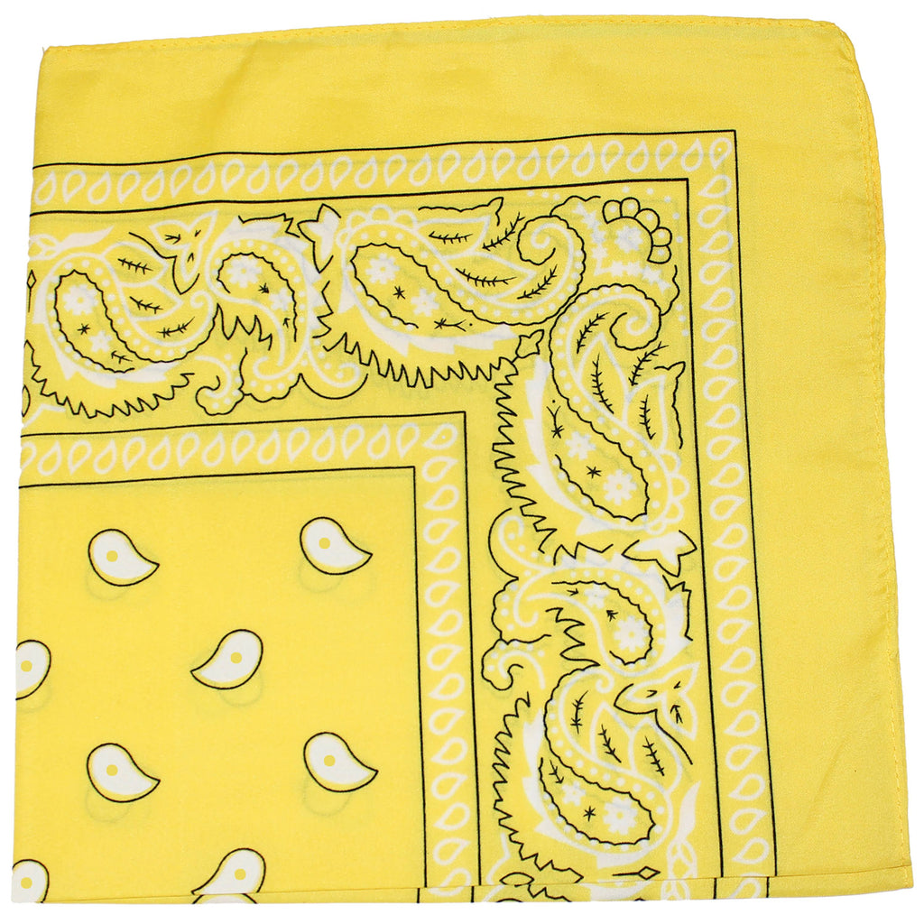 150 Paisley 100% Polyester Bandanas (Yellow) K252
