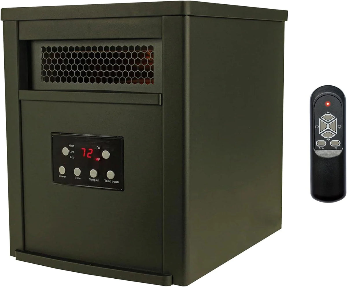 1500W Portable Electric Infrared Quartz Space Heater with Remote Control, Black (2 Pack) A960