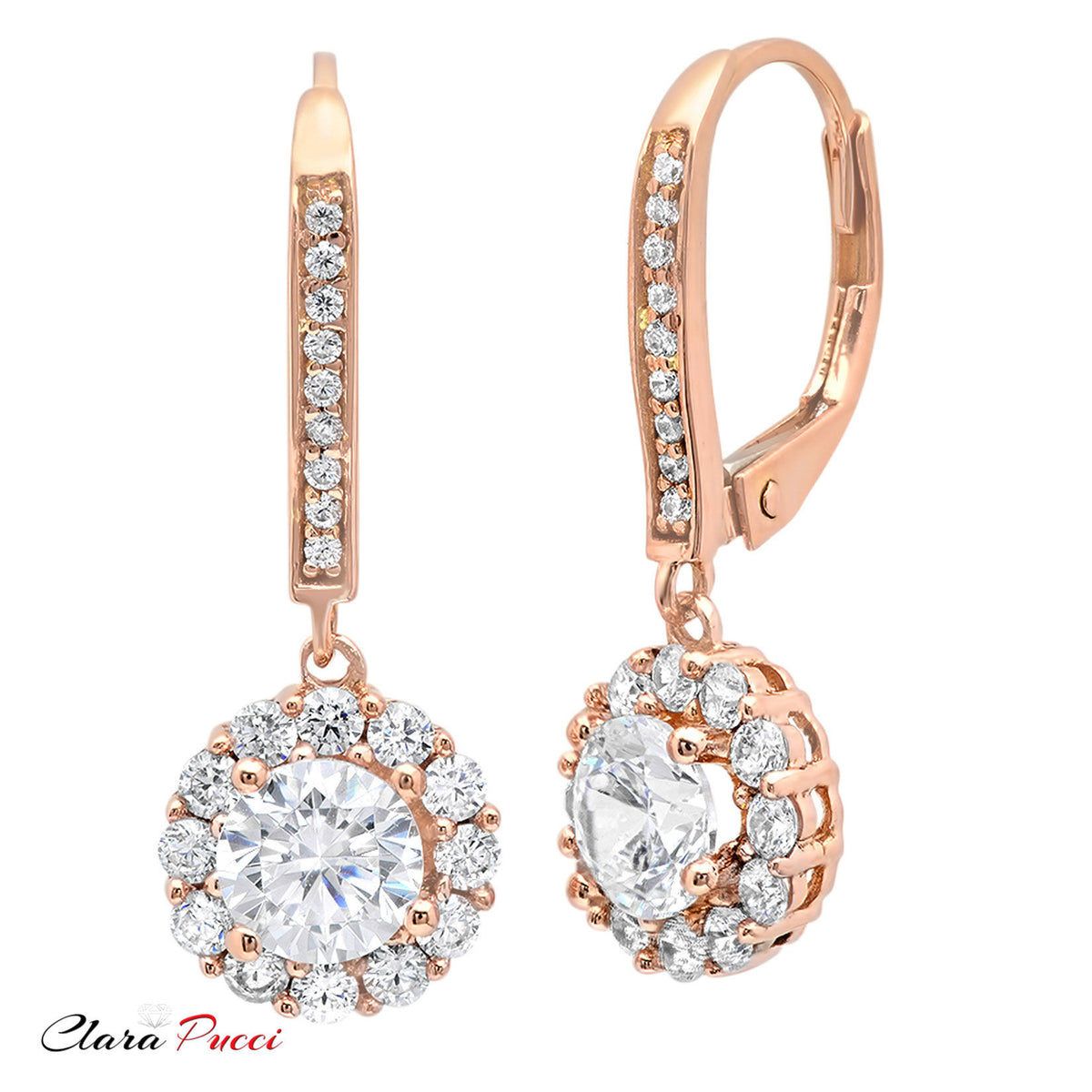18K Rose Gold Diamond Earrings D503111
