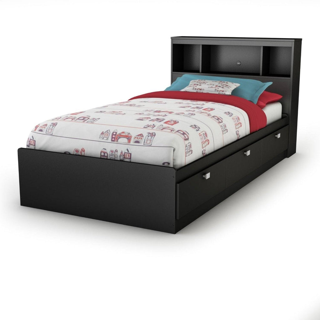 Twin-size Bookcase Headboard in Black Finish J904394